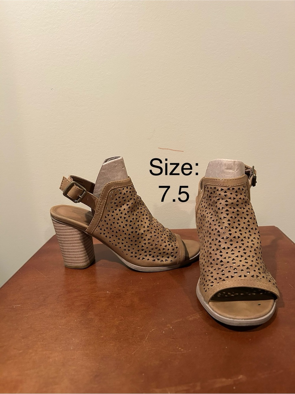 Tan Block Heels